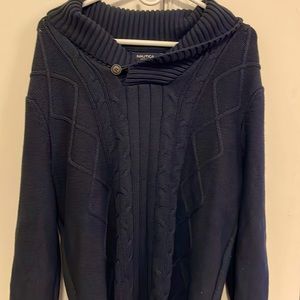 Men’s L Nautica Sweater - Button - Blue